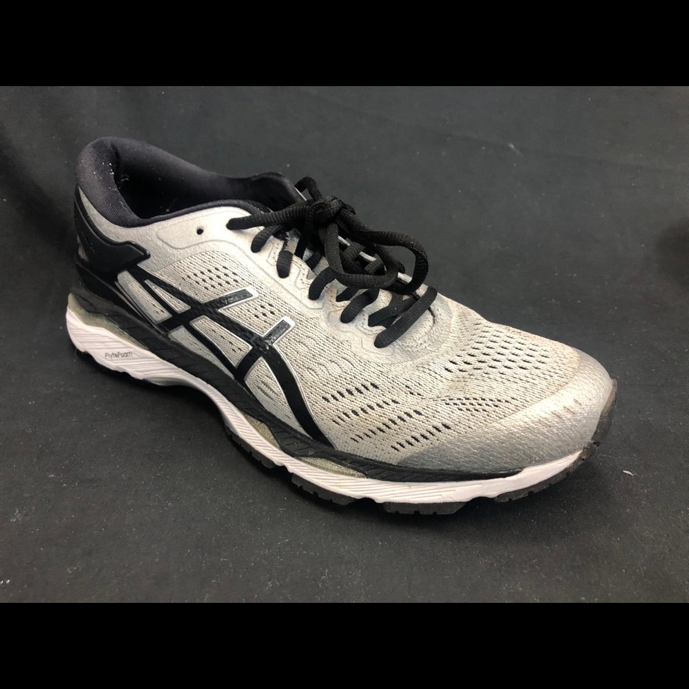 Asics Gel Kayano 24 Men's Running Shoes Silver Black / Mid Grey US 8